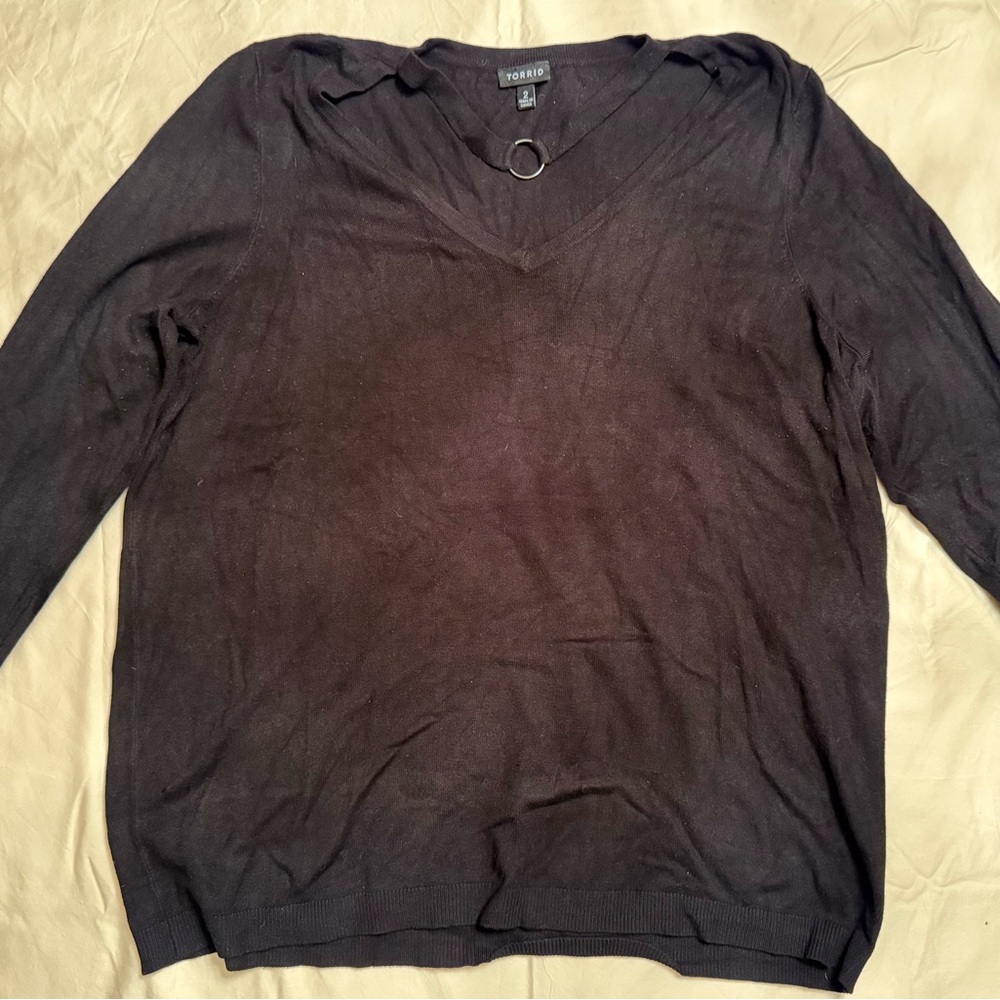 Torrid Black Choker Neck Sweater